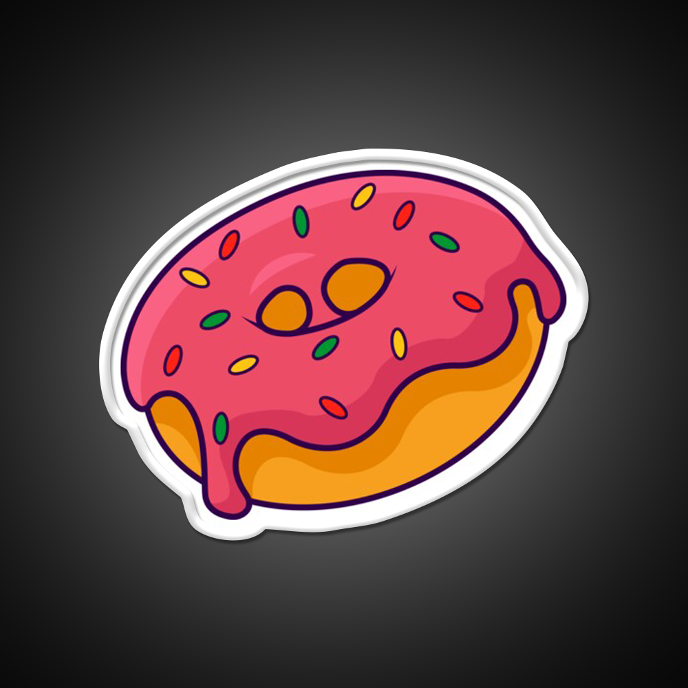 Donut Art Fast Food Led Neon Sign For Burger Place Rgb Color