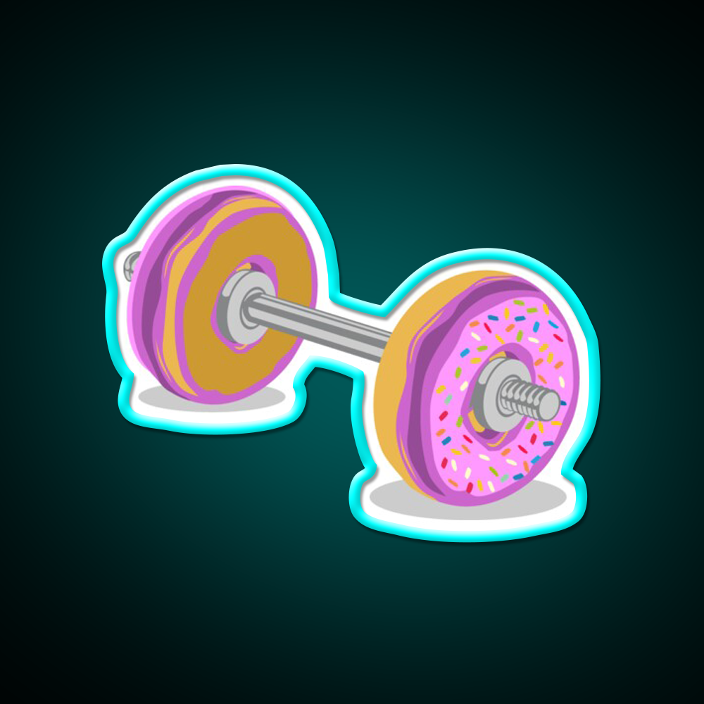 Donut Barbell Gym Fitness Led Neon Sign Rgb Color