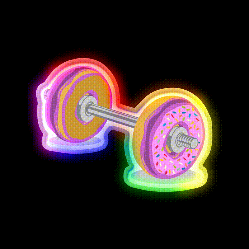 Donut Barbell Gym Fitness Led Neon Sign Rgb Color