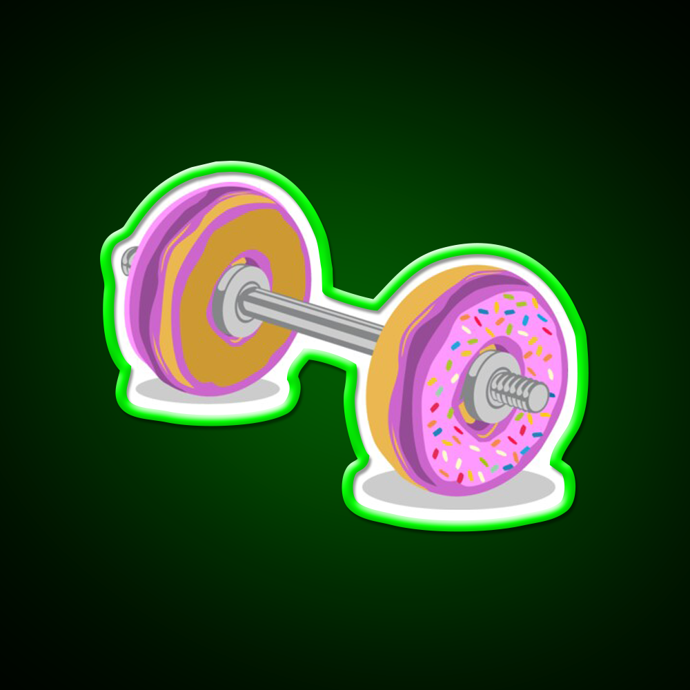 Donut Barbell Gym Fitness Led Neon Sign Rgb Color