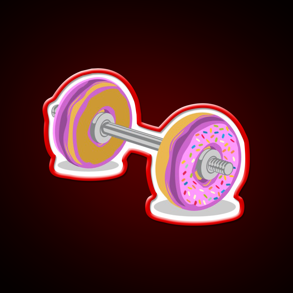 Donut Barbell Gym Fitness Led Neon Sign Rgb Color