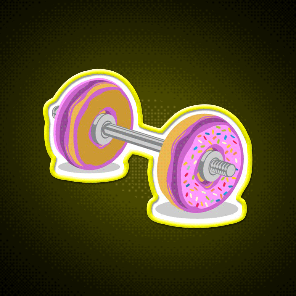 Donut Barbell Gym Fitness Led Neon Sign Rgb Color