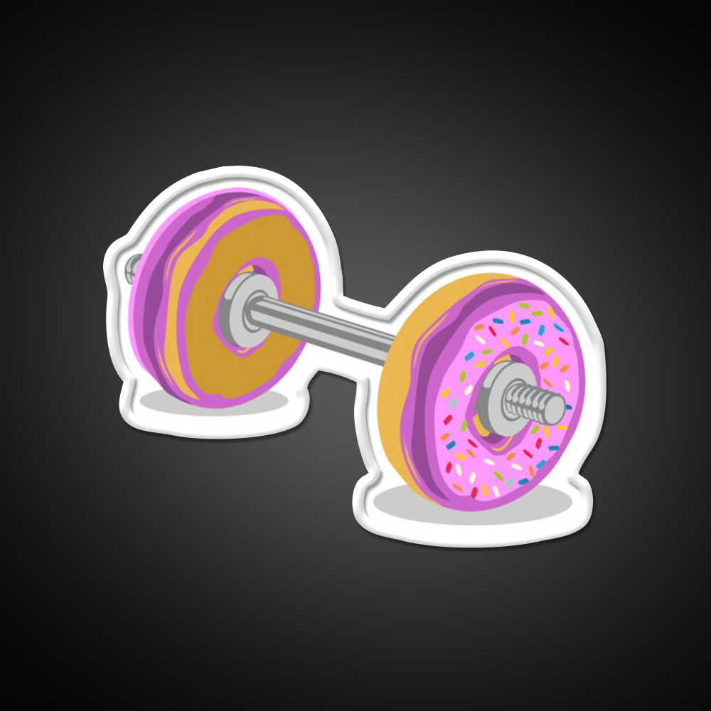 Donut Barbell Gym Fitness Led Neon Sign Rgb Color
