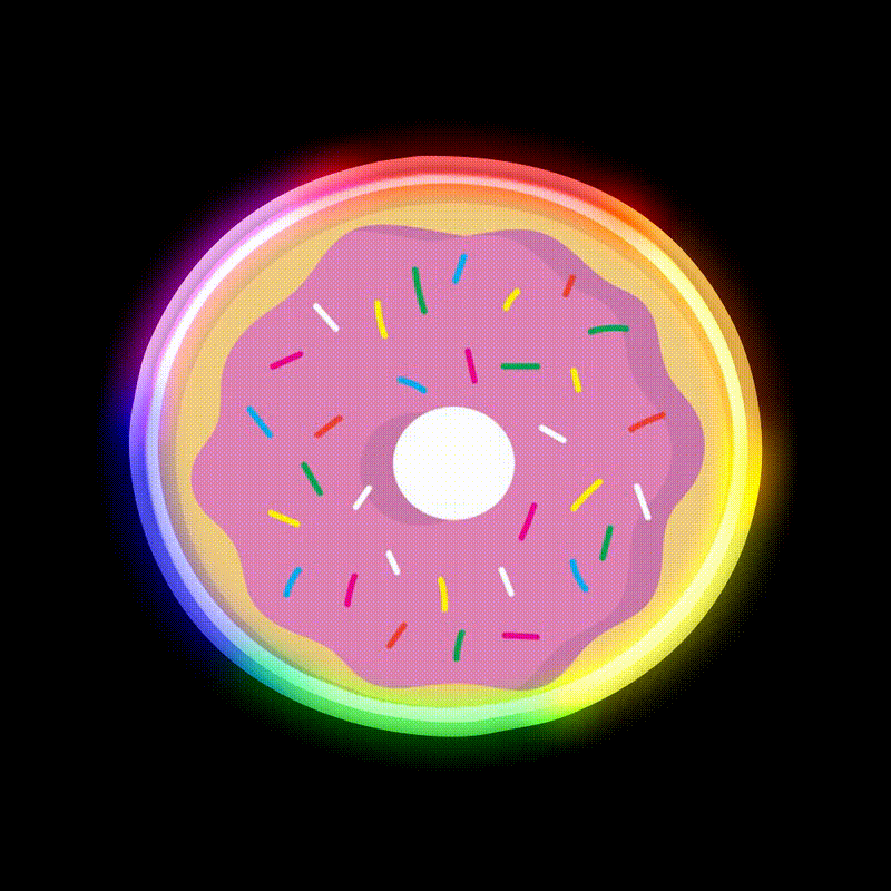 Donut Fast Food Led Neon Sign For Burger Place Rgb Color