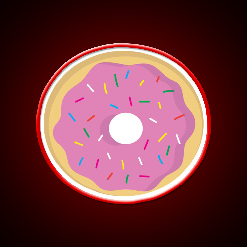 Donut Fast Food Led Neon Sign For Burger Place Rgb Color