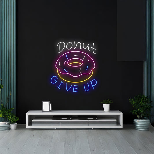 Donut Give Up Neon Light Personalized Name Led Light