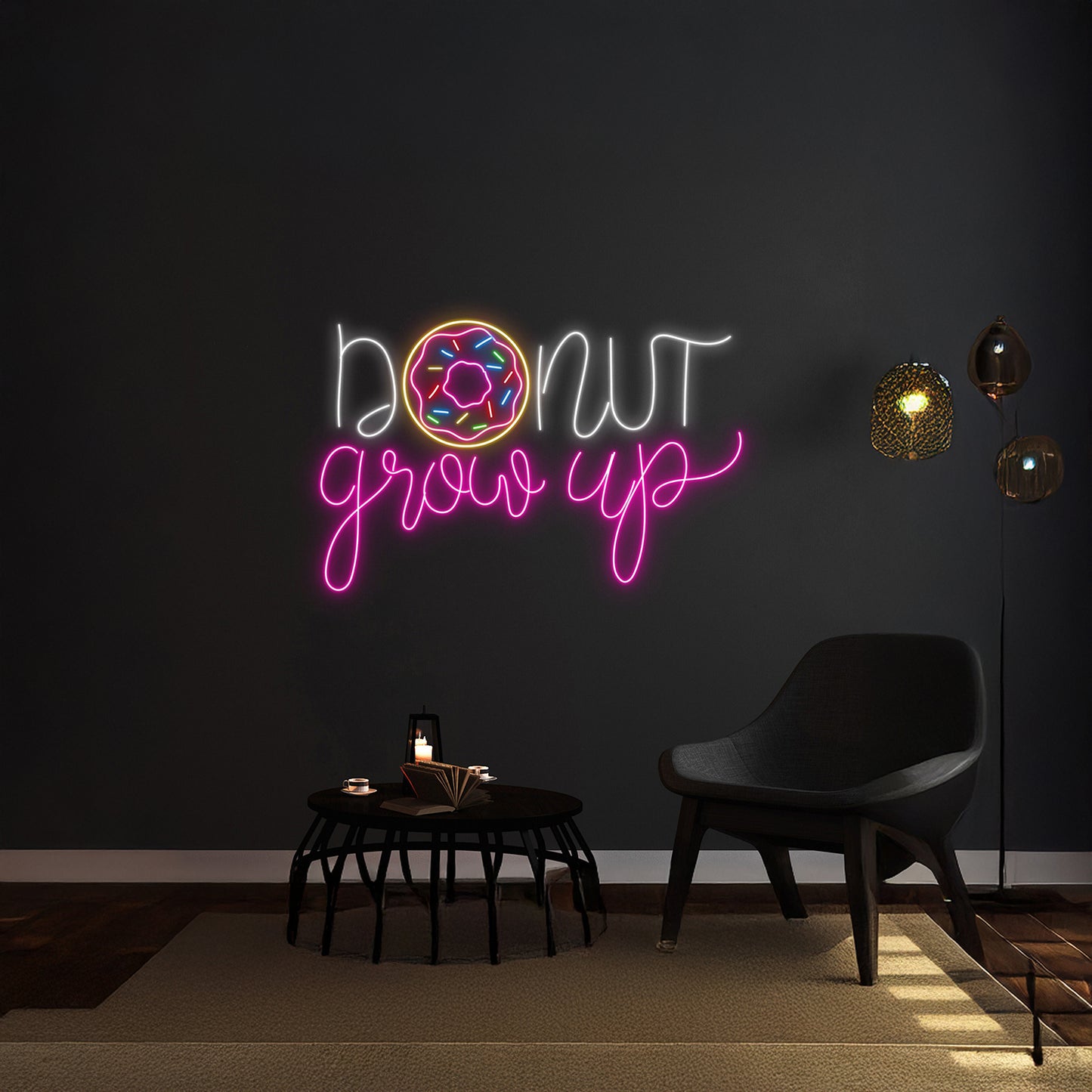 Donut Grow Up Neon Light Donut Neon Sign