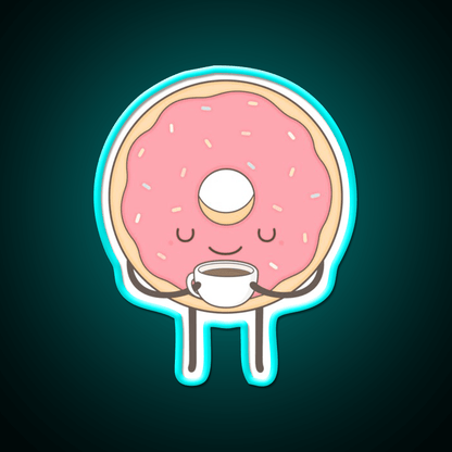 Donut Loves Coffee Snack Food Led Neon Sign Rgb Color - Shineneon