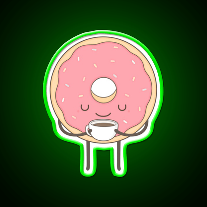 Donut Loves Coffee Snack Food Led Neon Sign Rgb Color - Shineneon