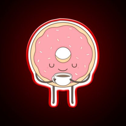 Donut Loves Coffee Snack Food Led Neon Sign Rgb Color - Shineneon