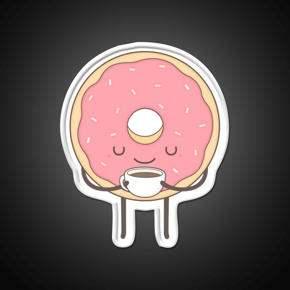 Donut Loves Coffee Snack Food Led Neon Sign Rgb Color - Shineneon