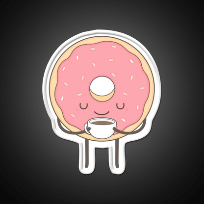 Donut Loves Coffee Snack Food Led Neon Sign Rgb Color - Shineneon