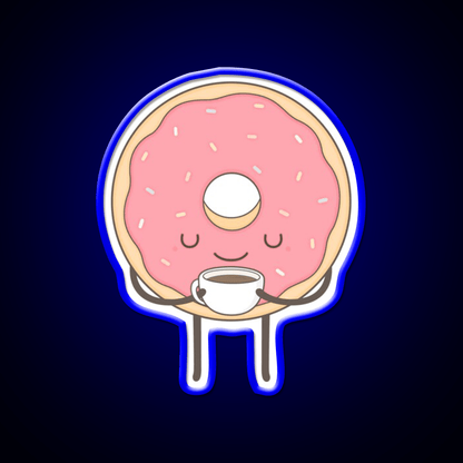 Donut Loves Coffee Snack Food Led Neon Sign Rgb Color - Shineneon