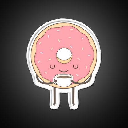 Donut Loves Coffee Snack Food Led Neon Sign Rgb Color