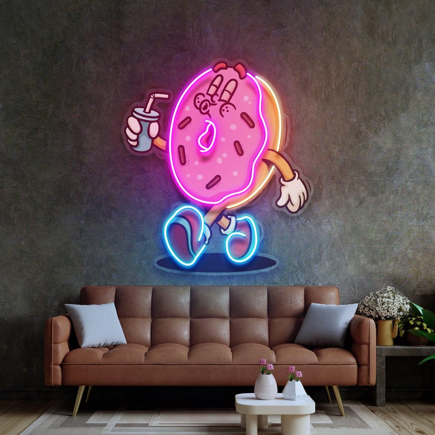 Donut Retro Pop Art Uv Printed Led Neon Sign For Home Cafe Decor | Shineneon