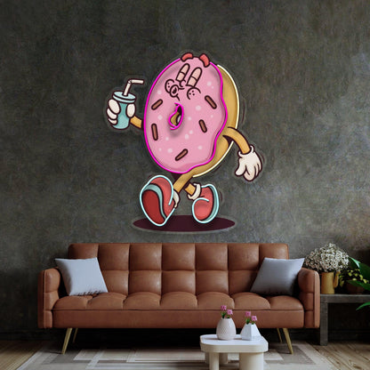 Donut Retro Pop Art Uv Printed Led Neon Sign For Home Cafe Decor | Shineneon