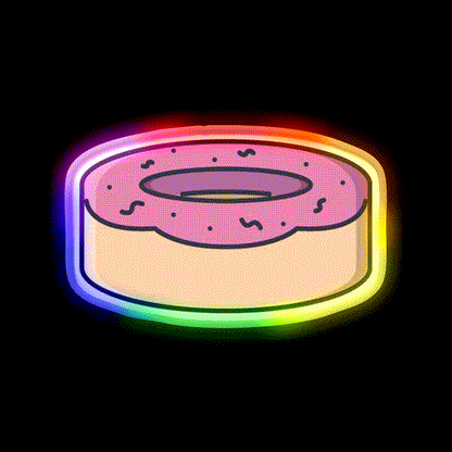 Donut Snack Food Led Neon Sign For Snack Room Rgb Color