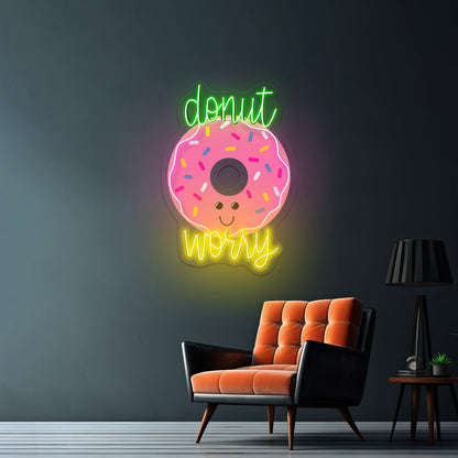 Donut Worry Donut Neon Signs For Restaurant - Shineneon