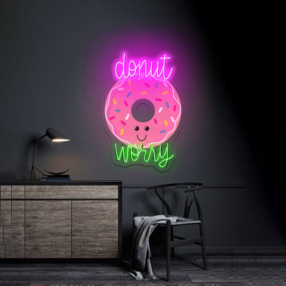 Donut Worry Donut Neon Signs For Restaurant - Shineneon