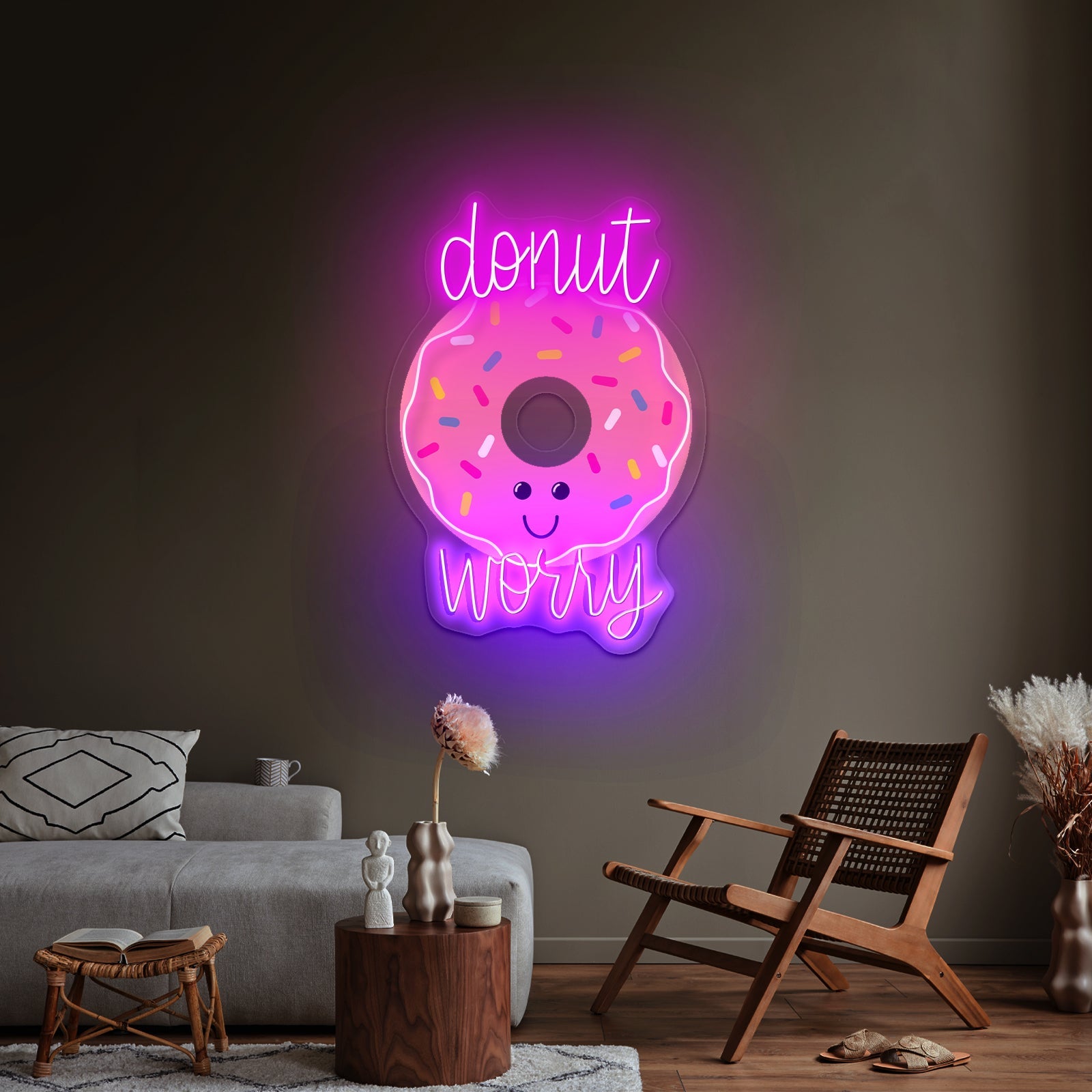 Donut Worry Donut Neon Signs For Restaurant - Shineneon