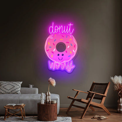 Donut Worry Donut Neon Signs For Restaurant - Shineneon