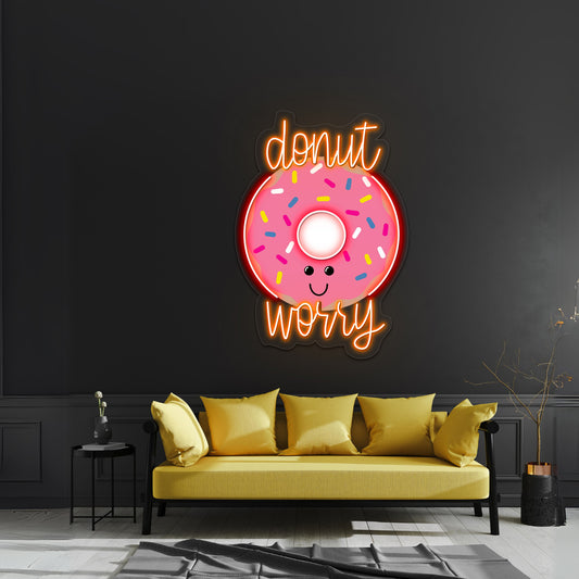 Donut Worry Donut Neon Signs For Restaurant