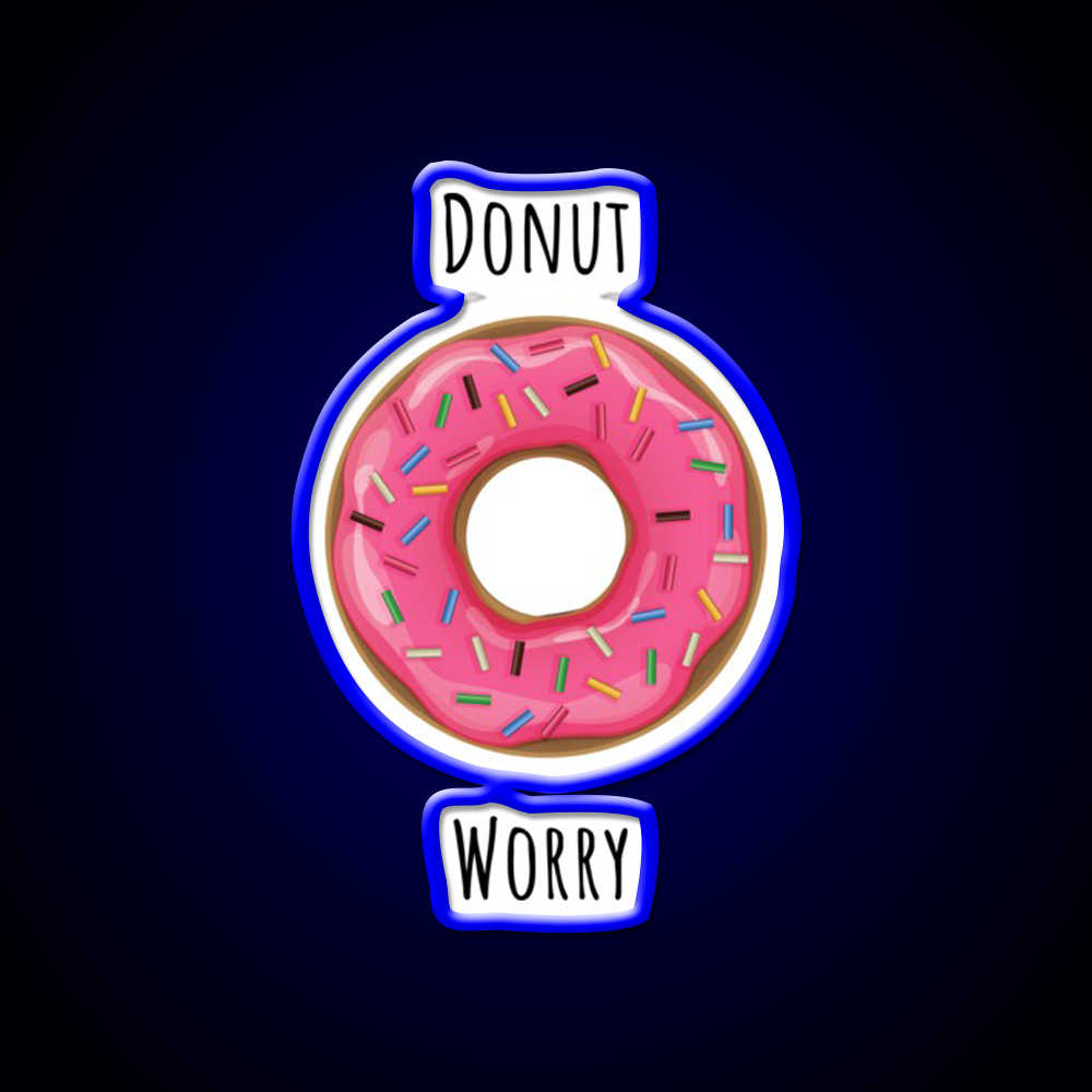 Donut Worry Fast Food Led Neon Sign For Burger Place Rgb Color