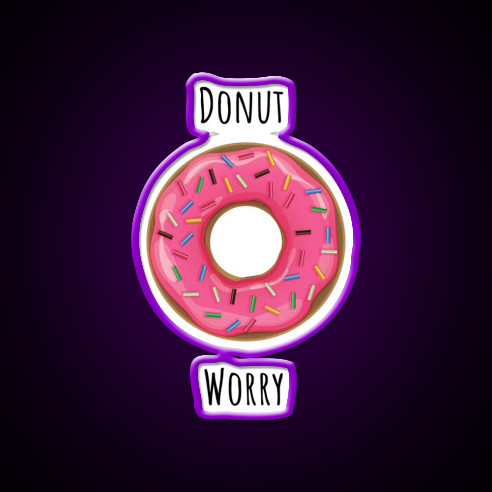 Donut Worry Fast Food Led Neon Sign For Burger Place Rgb Color