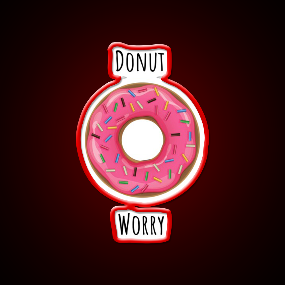 Donut Worry Fast Food Led Neon Sign For Burger Place Rgb Color