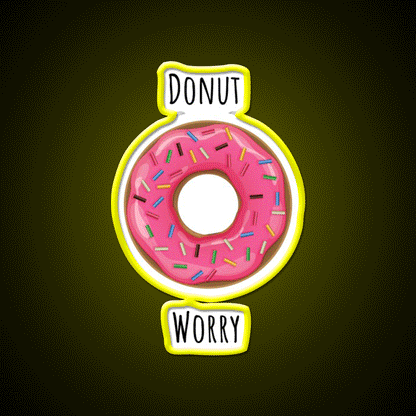 Donut Worry Fast Food Led Neon Sign For Burger Place Rgb Color