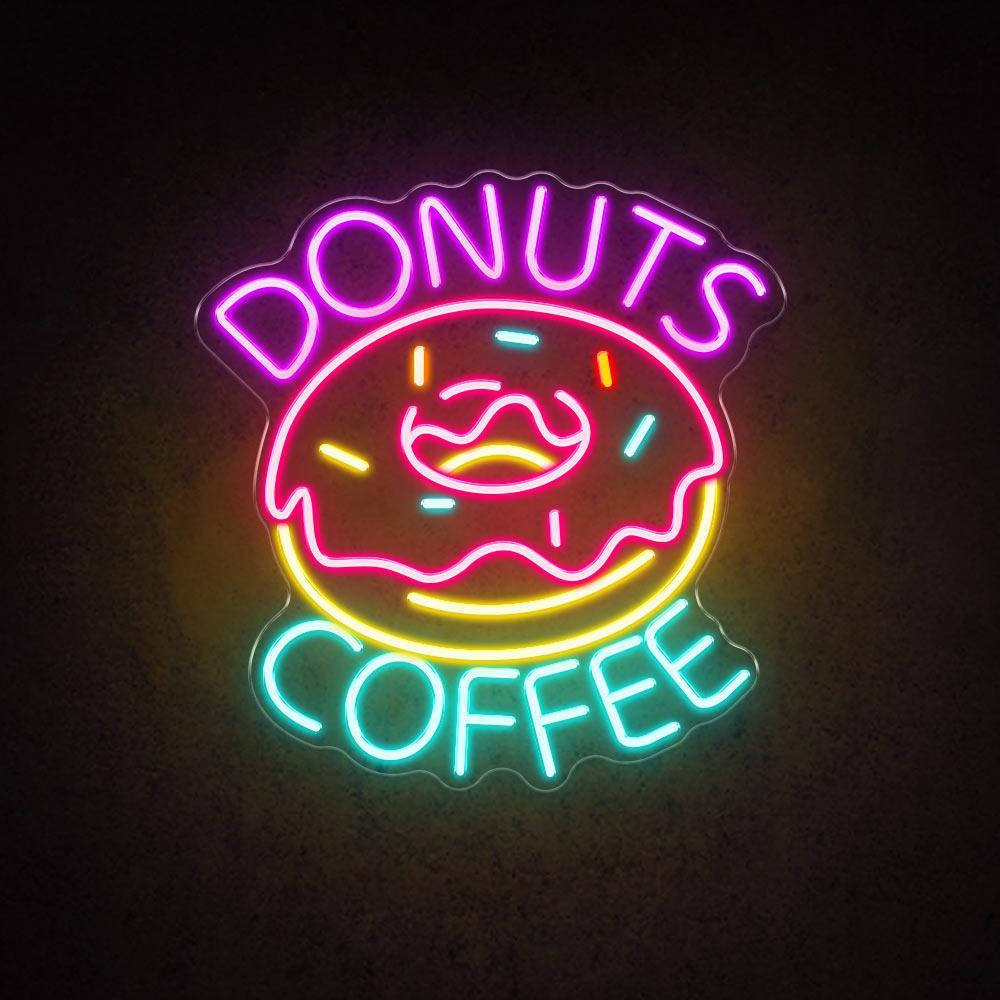 Donuts Coffee Retro Led Neon Sign For Cafe Bakery Decor | Shineneon