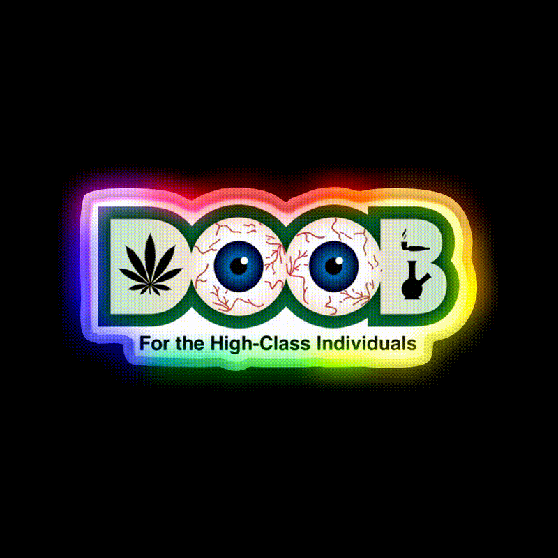 Doob Original Hemp Inspired Green Leaf Led Neon Sign Rgb Color