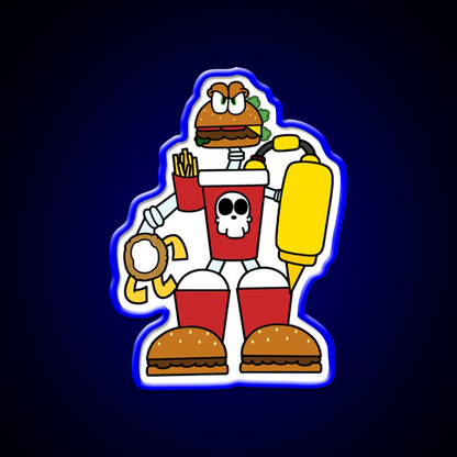 Doomsday Combo Meal Fast Food Led Neon Sign For Burger Place Rgb Color