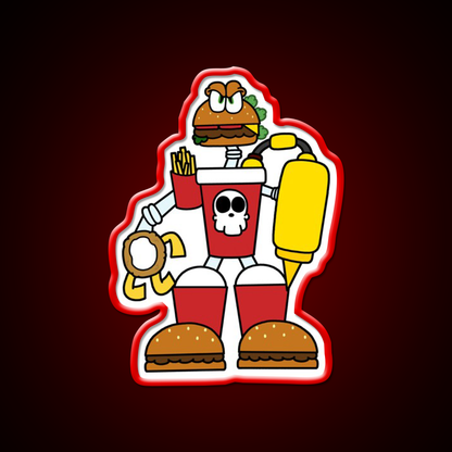 Doomsday Combo Meal Fast Food Led Neon Sign For Burger Place Rgb Color