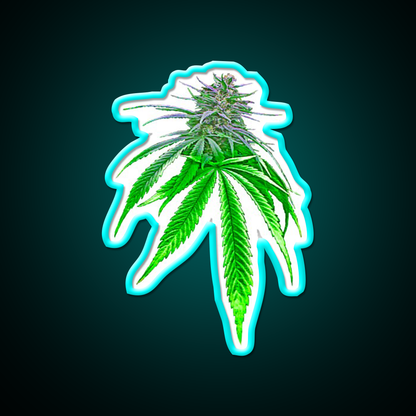 Dope Bud Hemp Inspired Green Leaf Led Neon Sign Rgb Color