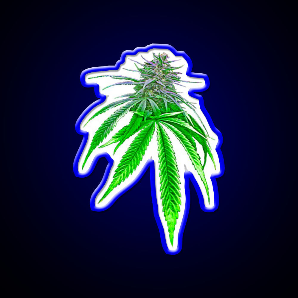 Dope Bud Hemp Inspired Green Leaf Led Neon Sign Rgb Color