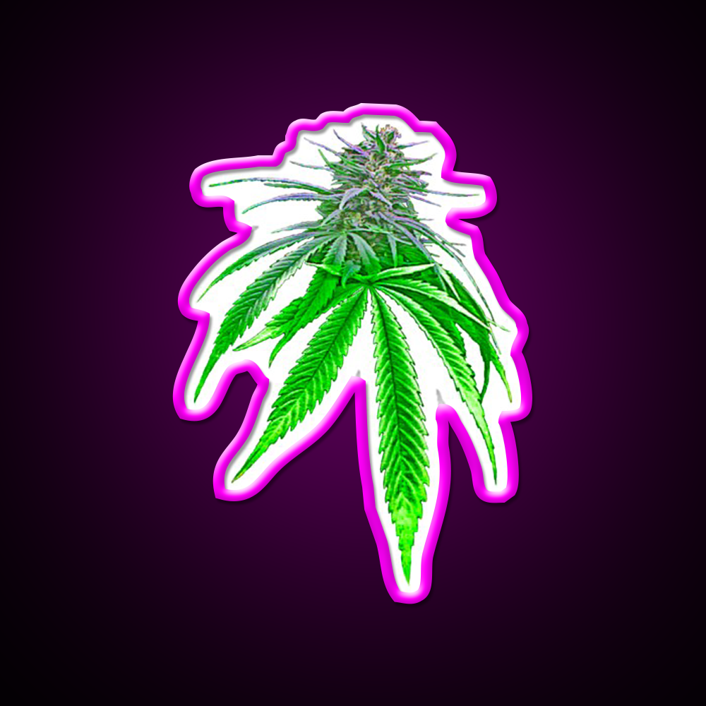 Dope Bud Hemp Inspired Green Leaf Led Neon Sign Rgb Color