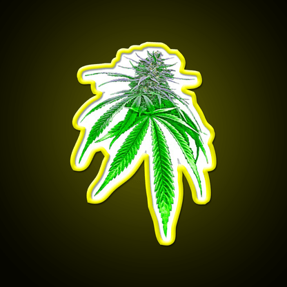 Dope Bud Hemp Inspired Green Leaf Led Neon Sign Rgb Color - Shineneon