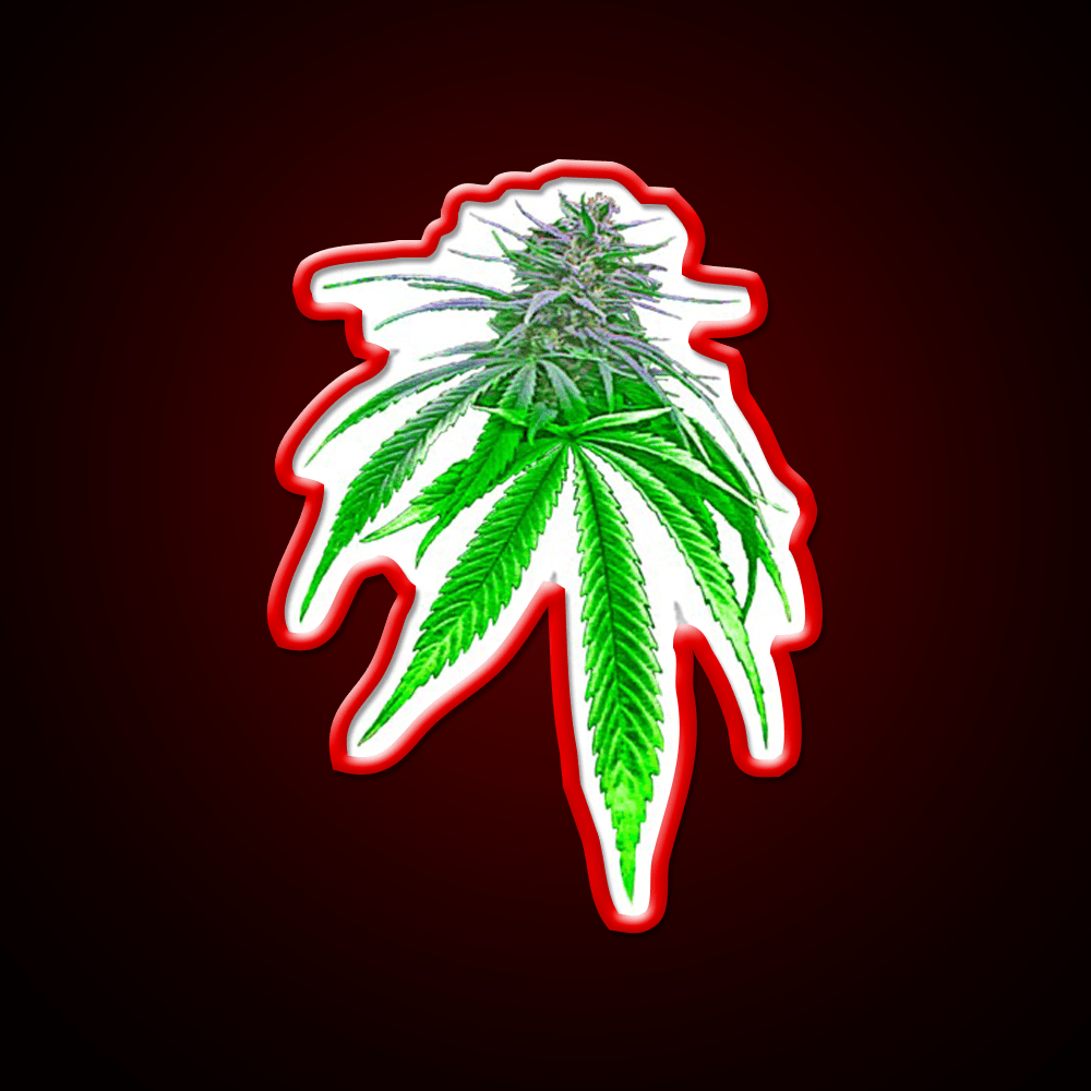 Dope Bud Hemp Inspired Green Leaf Led Neon Sign Rgb Color - Shineneon