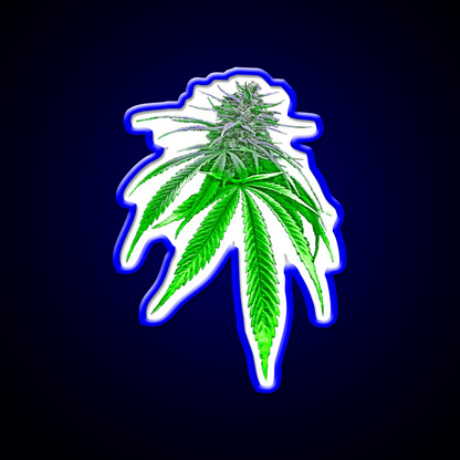 Dope Bud Hemp Inspired Green Leaf Led Neon Sign Rgb Color - Shineneon