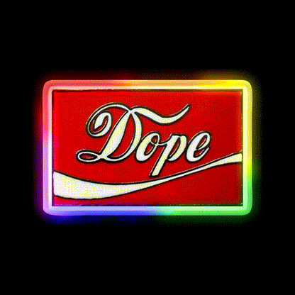 Dope Coke Logo Hemp Inspired Green Leaf Led Neon Sign Rgb Color
