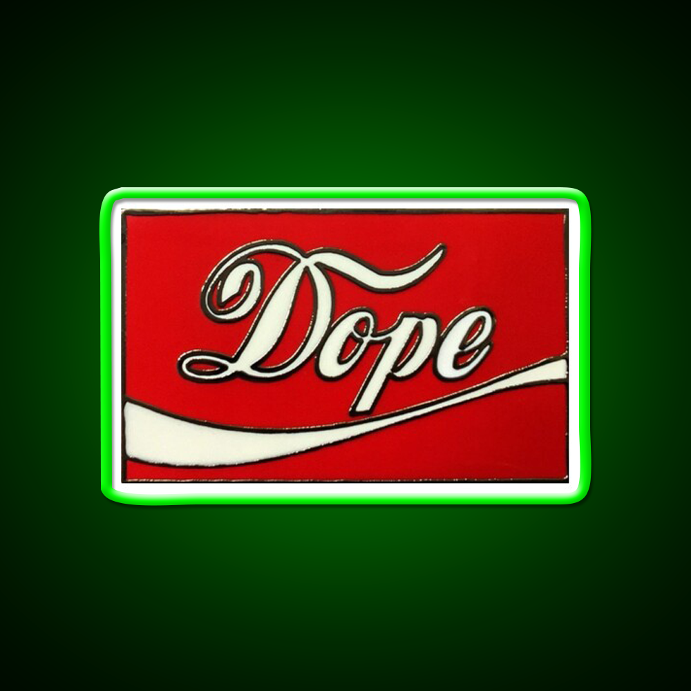 Dope Coke Logo Hemp Inspired Green Leaf Led Neon Sign Rgb Color