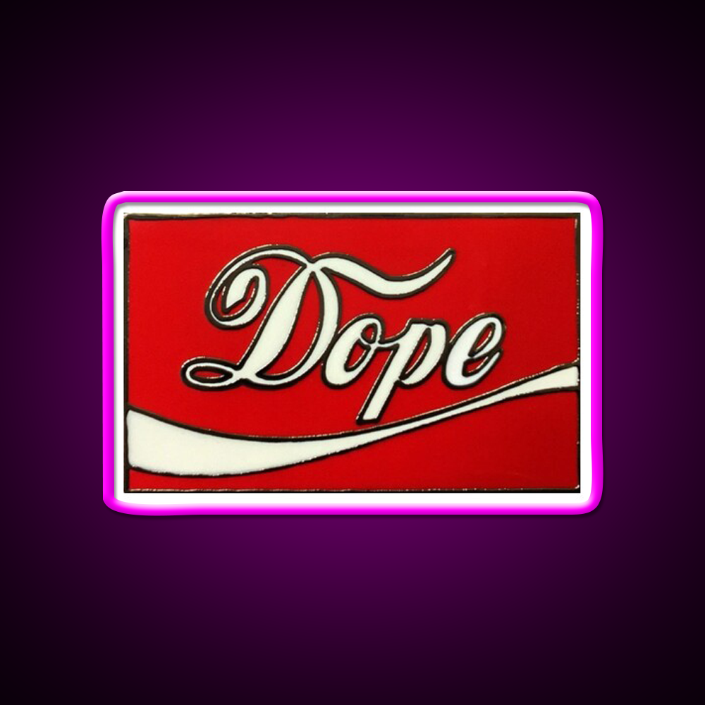 Dope Coke Logo Hemp Inspired Green Leaf Led Neon Sign Rgb Color