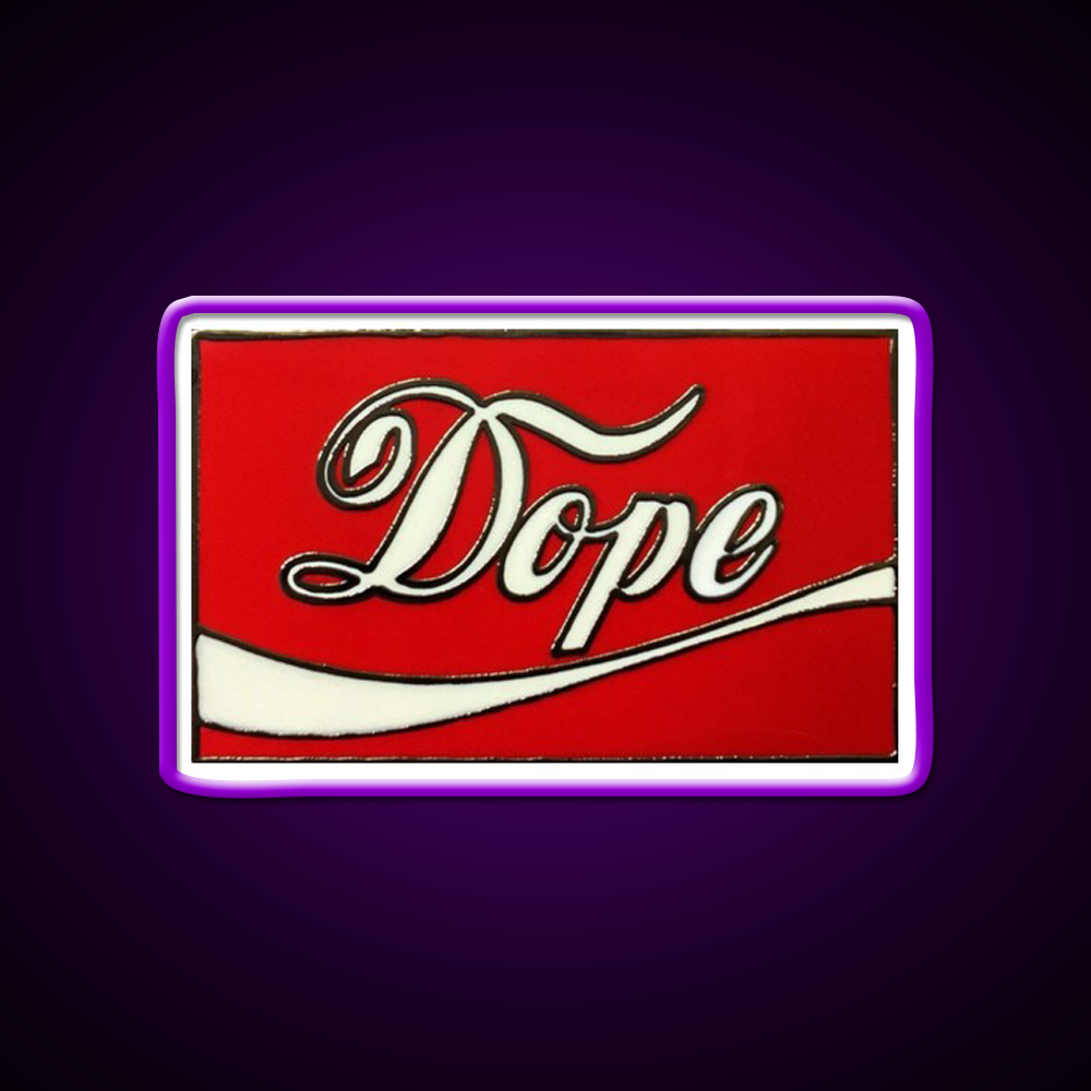 Dope Coke Logo Hemp Inspired Green Leaf Led Neon Sign Rgb Color