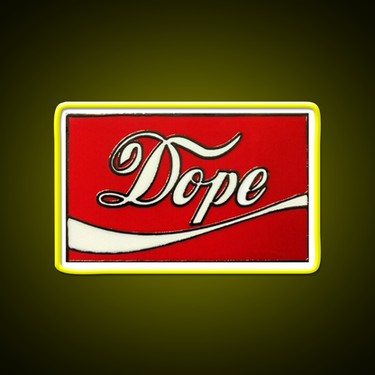 Dope Coke Logo Hemp Inspired Green Leaf Led Neon Sign Rgb Color