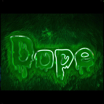 Dope Green-White Melt Drip Led Neon Sign For Trendy Bar Decor | Shineneon