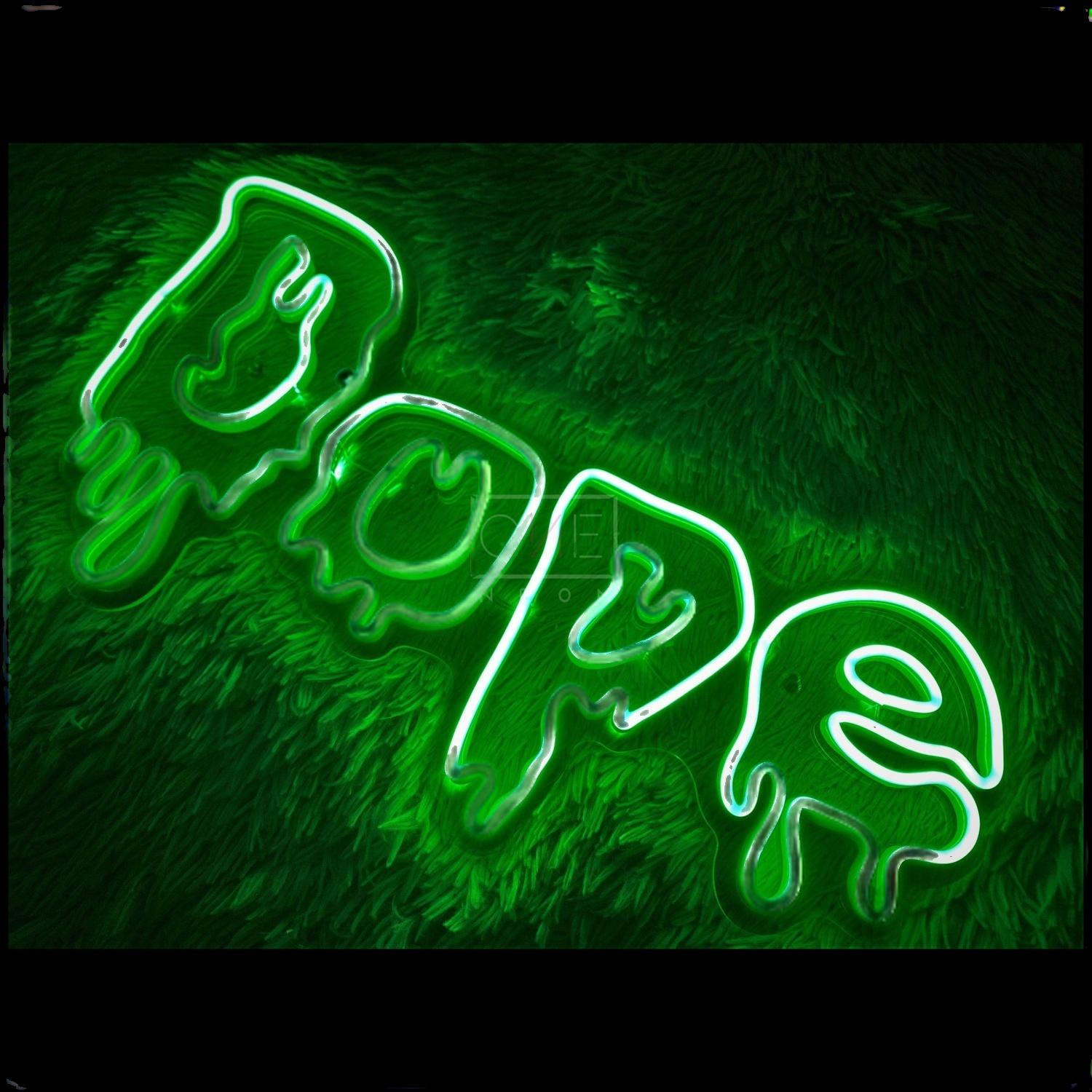 Dope Green-White Melt Drip Led Neon Sign For Trendy Bar Decor | Shineneon