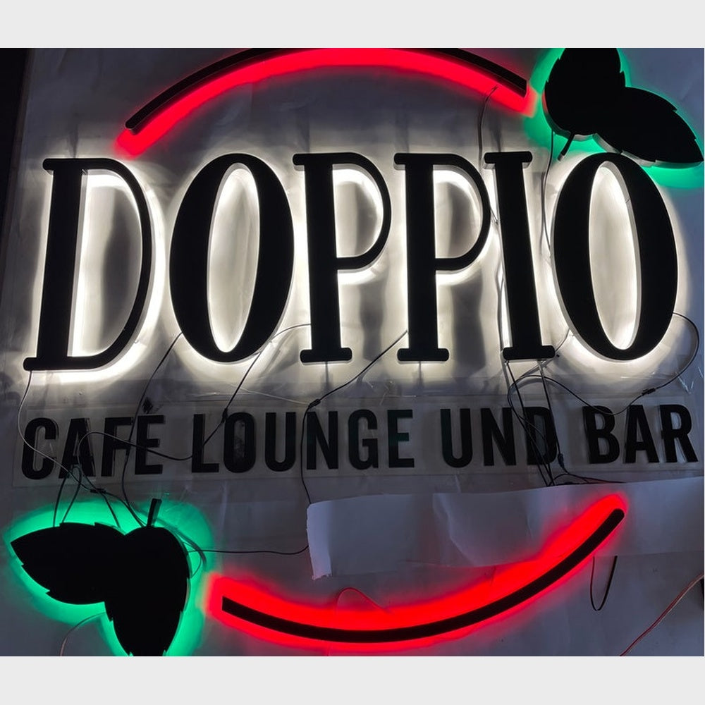 Doppio Cafe Lounge Und Bar 3D Backlit Channel Letters Led Light Sign