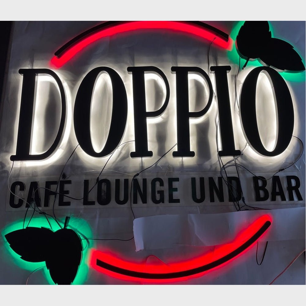 Doppio Cafe Lounge Und Bar 3D Backlit Channel Letters Led Light Sign - Shineneon