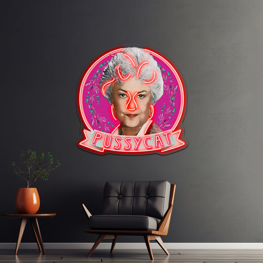 Dorothy Zbornak Pussycat Artwork Custom Neon Led Sign